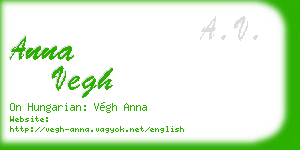 anna vegh business card