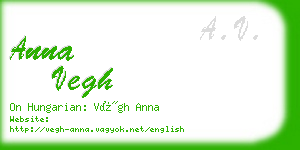 anna vegh business card